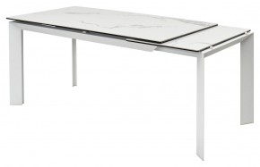 Стол CREMONA 140 HIGH GLOSS STATUARIO Белый мрамор глянцевый, керамика/ белый каркас, ®DISAUR в Нягани - nyagan.mebel24.online | фото 7