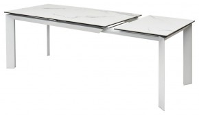 Стол CREMONA 140 HIGH GLOSS STATUARIO Белый мрамор глянцевый, керамика/ белый каркас, ®DISAUR в Нягани - nyagan.mebel24.online | фото 8