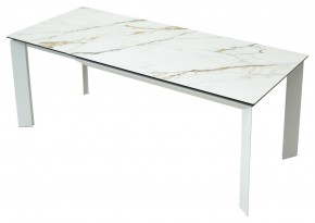 Стол CREMONA 160 KL-188 Контрастный мрамор / белый каркас, ®DISAUR в Нягани - nyagan.mebel24.online | фото 2