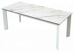 Стол CREMONA 180 KL-188 Контрастный мрамор матовый, итальянская керамика/ белый каркас, ®DISAUR в Нягани - nyagan.mebel24.online | фото 9