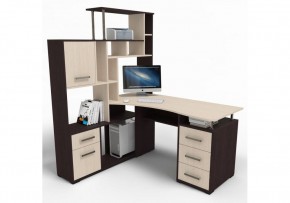 Компьютерный стол Джаз-15 146,5х130х174,6 левый венге / дуб молочный в Нягани - nyagan.mebel24.online | фото