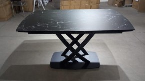 Стол FOGGIA 140 KL-116 Черный мрамор матовый, итальянская керамика/ черный каркас, ®DISAUR в Нягани - nyagan.mebel24.online | фото 2
