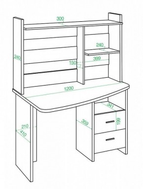 Стол компьютерный Домино Лайт СКЛ-Крл 120+НКЛ-120 в Нягани - nyagan.mebel24.online | фото 2