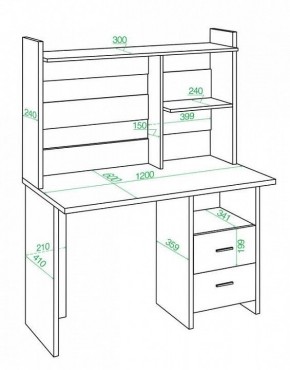 Стол компьютерный Домино Лайт СКЛ-Прям120+НКЛ-120 в Нягани - nyagan.mebel24.online | фото 3