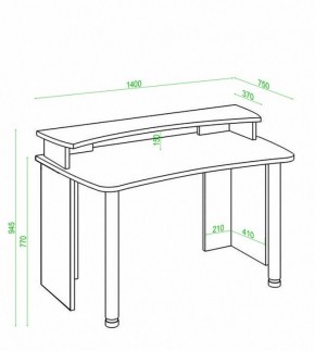 Стол компьютерный Домино Лайт СКЛ-Софт140+НКИЛ140 в Нягани - nyagan.mebel24.online | фото 3
