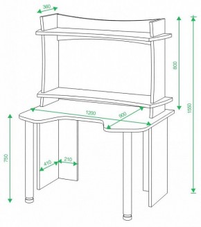 Стол компьютерный Домино lite СКЛ-Игр120 в Нягани - nyagan.mebel24.online | фото 2