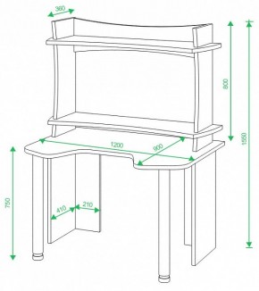 Стол компьютерный Домино Lite СКЛ-Игр120+НКИЛ120ВЛ в Нягани - nyagan.mebel24.online | фото 2