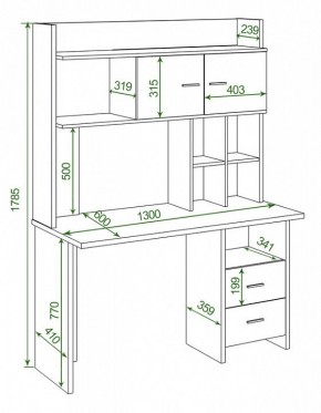 Стол компьютерный Домино Lite СКЛ-Прям130+НКЛХ-130 в Нягани - nyagan.mebel24.online | фото 2