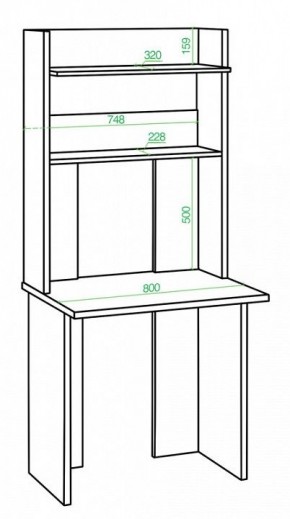 Стол компьютерный Домино Lite СКЛ-Прям80+НКЛХ 80 в Нягани - nyagan.mebel24.online | фото 2