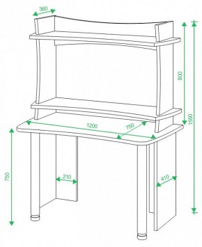 Стол компьютерный Домино Lite СКЛ-Софт120+НКИЛ120 в Нягани - nyagan.mebel24.online | фото 3