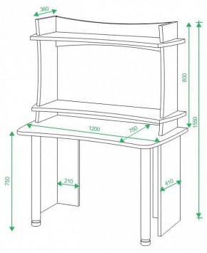 Стол компьютерный Домино lite СКЛ-Софт120+НКИЛ120 ВЛ в Нягани - nyagan.mebel24.online | фото 2