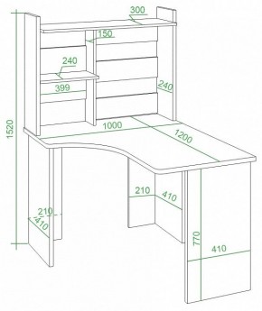 Стол компьютерный Домино Lite СКЛ-Угл120+НКЛ-100 в Нягани - nyagan.mebel24.online | фото 2