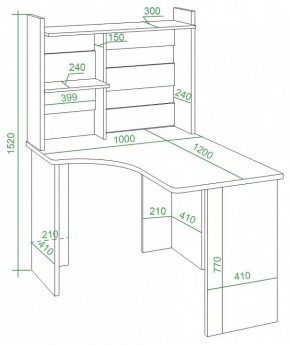 Стол компьютерный Домино Lite СКЛ-Угл120+НКЛ-100 в Нягани - nyagan.mebel24.online | фото 3