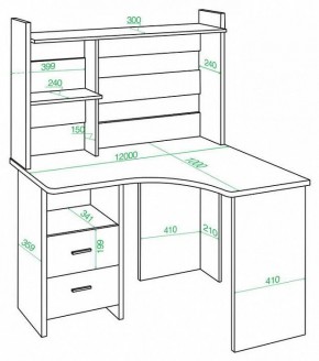 Стол компьютерный Домино Lite СКЛ-Угл120+НКЛХ-120 в Нягани - nyagan.mebel24.online | фото 2