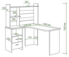 Стол компьютерный Домино Lite СКЛ-Угл130+НКЛ-120 в Нягани - nyagan.mebel24.online | фото 3