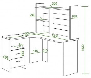 Стол компьютерный Домино Lite СКЛ-Угл130+НКЛ-130 в Нягани - nyagan.mebel24.online | фото 3