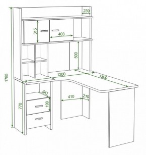 Стол компьютерный Домино Lite СКЛ-Угл130+НКЛХ-120 в Нягани - nyagan.mebel24.online | фото 2