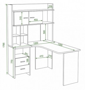 Стол компьютерный Домино Lite СКЛ-Угл130+НКЛХ-120 КВ ЛЕВ в Нягани - nyagan.mebel24.online | фото 2