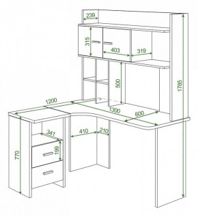Стол компьютерный Домино Lite СКЛ-Угл130+НКЛХ-130 К ЛЕВ в Нягани - nyagan.mebel24.online | фото 2