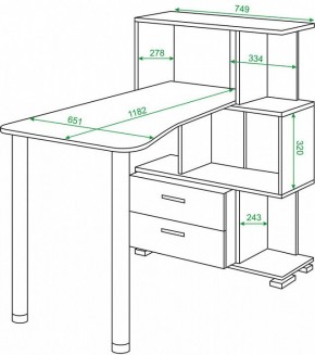 Стол компьютерный Домино СЛ-5-3СТ-2+БЯ в Нягани - nyagan.mebel24.online | фото 2