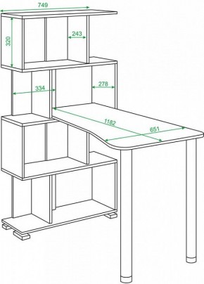 Стол компьютерный Домино СЛ-5-4СТ-2+БД+БЯ в Нягани - nyagan.mebel24.online | фото 2