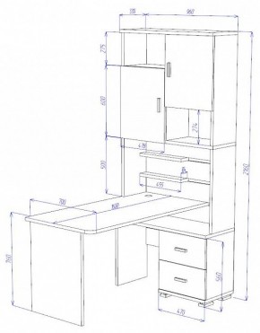 Стол компьютерный Домино СР-720/160 в Нягани - nyagan.mebel24.online | фото 2