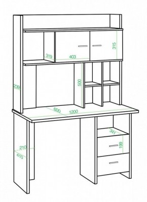 Стол компьютерный Нельсон Lite СКЛ-Прям120+НКЛХ-120 БЕ в Нягани - nyagan.mebel24.online | фото 2