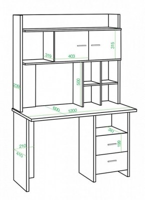 Стол компьютерный Нельсон Lite СКЛ-Прям120+НКЛХ-120 Н в Нягани - nyagan.mebel24.online | фото 2