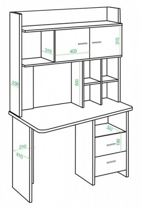 Стол компьютерный Нельсон Lite СКЛ-Трап120+НКЛХ-120 БЕ ЛЕВ в Нягани - nyagan.mebel24.online | фото 2