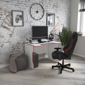 Стол компьютерный ВАРДИГ K2 100x82, белый/красный в Нягани - nyagan.mebel24.online | фото 4
