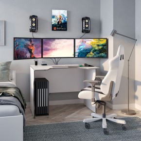 Стол компьютерный ВАРДИГ K2 100x82, белый/серебристый в Нягани - nyagan.mebel24.online | фото 4