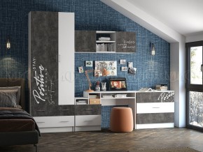 ВЕГА NEW Позитив Стол компьютерный (Бетон темный/белый) в Нягани - nyagan.mebel24.online | фото 2