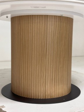 Стол MESA D120 цвет БЕЛЫЙ МРАМОР M326 / Каркас OAK, ®DISAUR в Нягани - nyagan.mebel24.online | фото 4