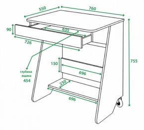 Стол письменный Домино СК-7 в Нягани - nyagan.mebel24.online | фото 3