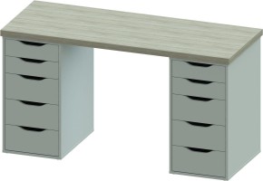 Стол письменный Ингар 2/55 140x75x55, дуб беленый/белый в Нягани - nyagan.mebel24.online | фото 2