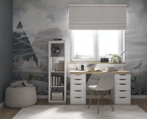 Стол письменный Ингар 2/55 140x75x55, дуб беленый/белый в Нягани - nyagan.mebel24.online | фото 4