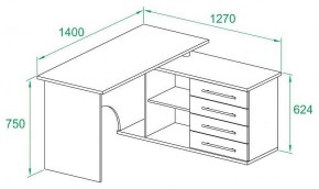 Стол письменный КСТ-109Л в Нягани - nyagan.mebel24.online | фото 3