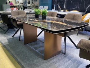 Стол ПУАНТО 200 TITANIUM LAWA NERO, керамика / МЕДЬ каркас М-City в Нягани - nyagan.mebel24.online | фото 2
