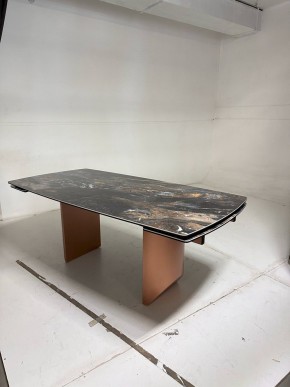 Стол ПУАНТО 200 TITANIUM LAWA NERO, керамика / МЕДЬ каркас М-City в Нягани - nyagan.mebel24.online | фото 4