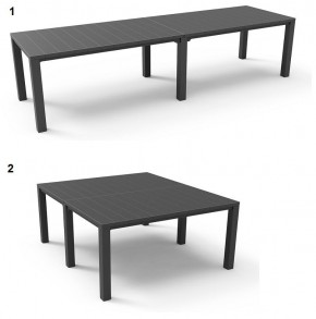 Стол раскладной Джули (Julie Double table 2 configurations) Графит в Нягани - nyagan.mebel24.online | фото