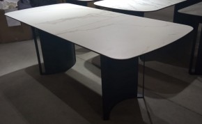 Стол RASMUS 160 TL-45 Белый мрамор, испанская керамика / черный каркас, ®DISAUR в Нягани - nyagan.mebel24.online | фото 2