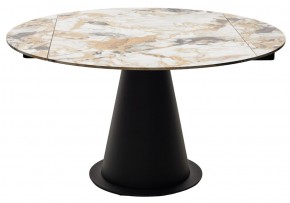 Стол TERAMO 135 GLOSS GRAND JADE SOLID CERAMIC, керамика, поворотн.механизм / Черный каркас, ®DISAUR в Нягани - nyagan.mebel24.online | фото