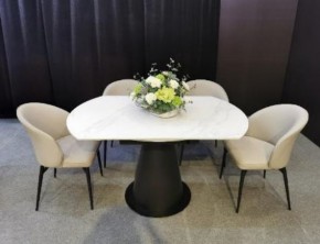 Стол TERAMO 135 GLOSS GRAND JADE SOLID CERAMIC, керамика, поворотн.механизм / Черный каркас, ®DISAUR в Нягани - nyagan.mebel24.online | фото 3
