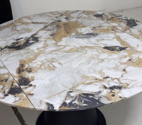 Стол TERAMO 135 GLOSS GRAND JADE SOLID CERAMIC, керамика, поворотн.механизм / Черный каркас, ®DISAUR в Нягани - nyagan.mebel24.online | фото 4
