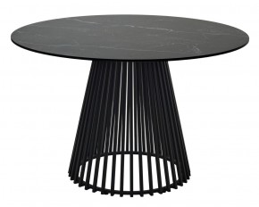 Стол TERNI 120 MATT BLACK MARBLE SOLID CERAMIC Черный мрамор матовый, керамика /Черн.каркас, ®DISAUR в Нягани - nyagan.mebel24.online | фото