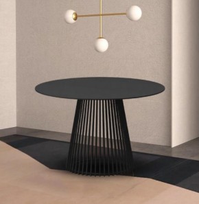 Стол TERNI 120 MATT BLACK MARBLE SOLID CERAMIC Черный мрамор матовый, керамика /Черн.каркас, ®DISAUR в Нягани - nyagan.mebel24.online | фото 2
