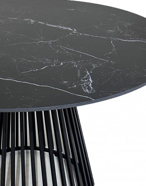 Стол TERNI 120 MATT BLACK MARBLE SOLID CERAMIC Черный мрамор матовый, керамика /Черн.каркас, ®DISAUR в Нягани - nyagan.mebel24.online | фото 4