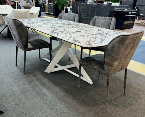 Стол VICENZA 220 BULGARI WHITE, керамика / белый, ®DISAUR в Нягани - nyagan.mebel24.online | фото 2