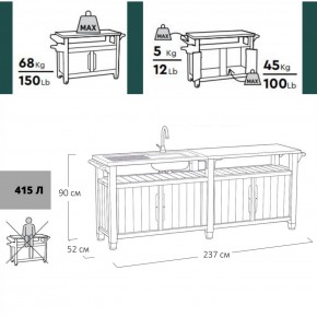Столик для барбекю 415 Л (Unity Chef 415 L) графит в Нягани - nyagan.mebel24.online | фото 2