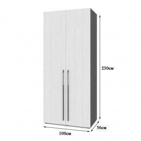 СТОУН С23 Шкаф 2-х створчатый с ящиками (дуб золотой/графит) в Нягани - nyagan.mebel24.online | фото 2